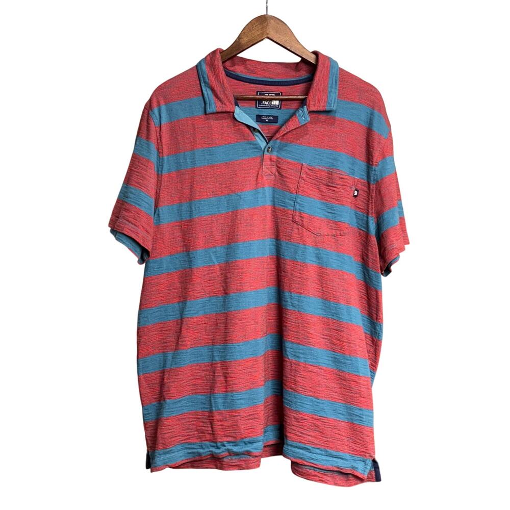 Men's Red and Blue The North Face Polo Short Sleeve - Size XL